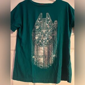 Walt Disney world teal millennium falcon womens tshirt